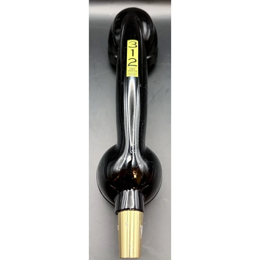 Goose Island 312 Beer Tap Handle Telephone Receiver Black Gold Excellent Chicago